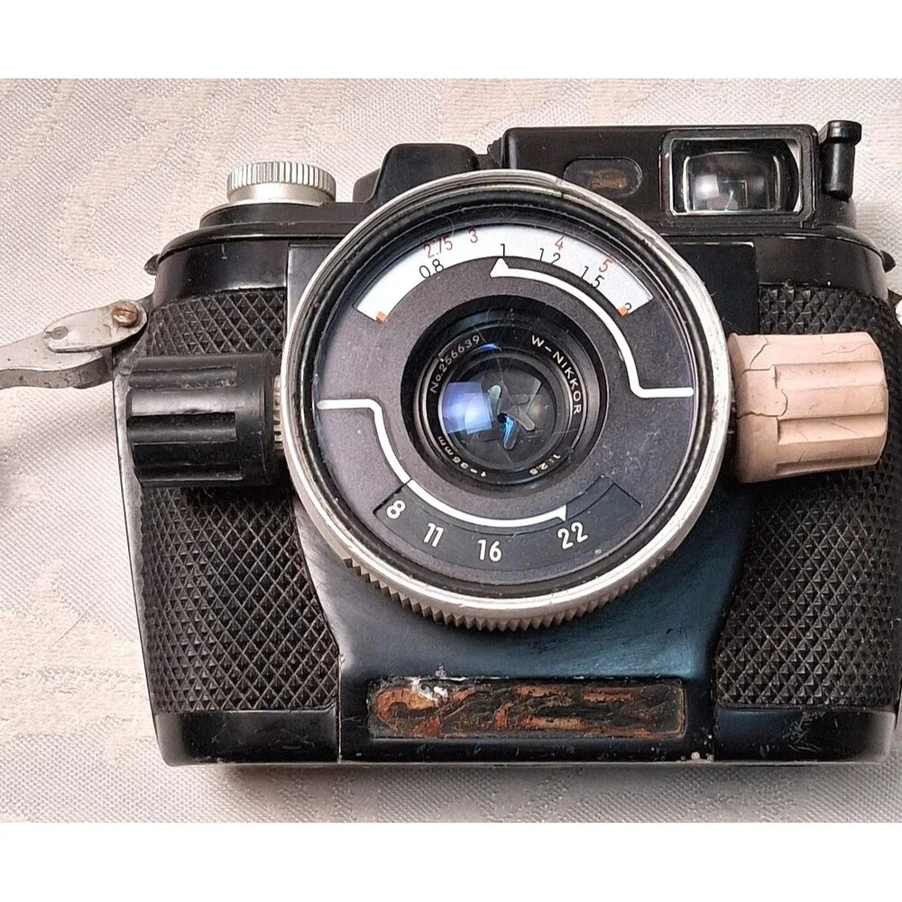 Vintage W-Nikkor 3.5cm F/2.5 Black Camera Lens Body Strap Display Decor